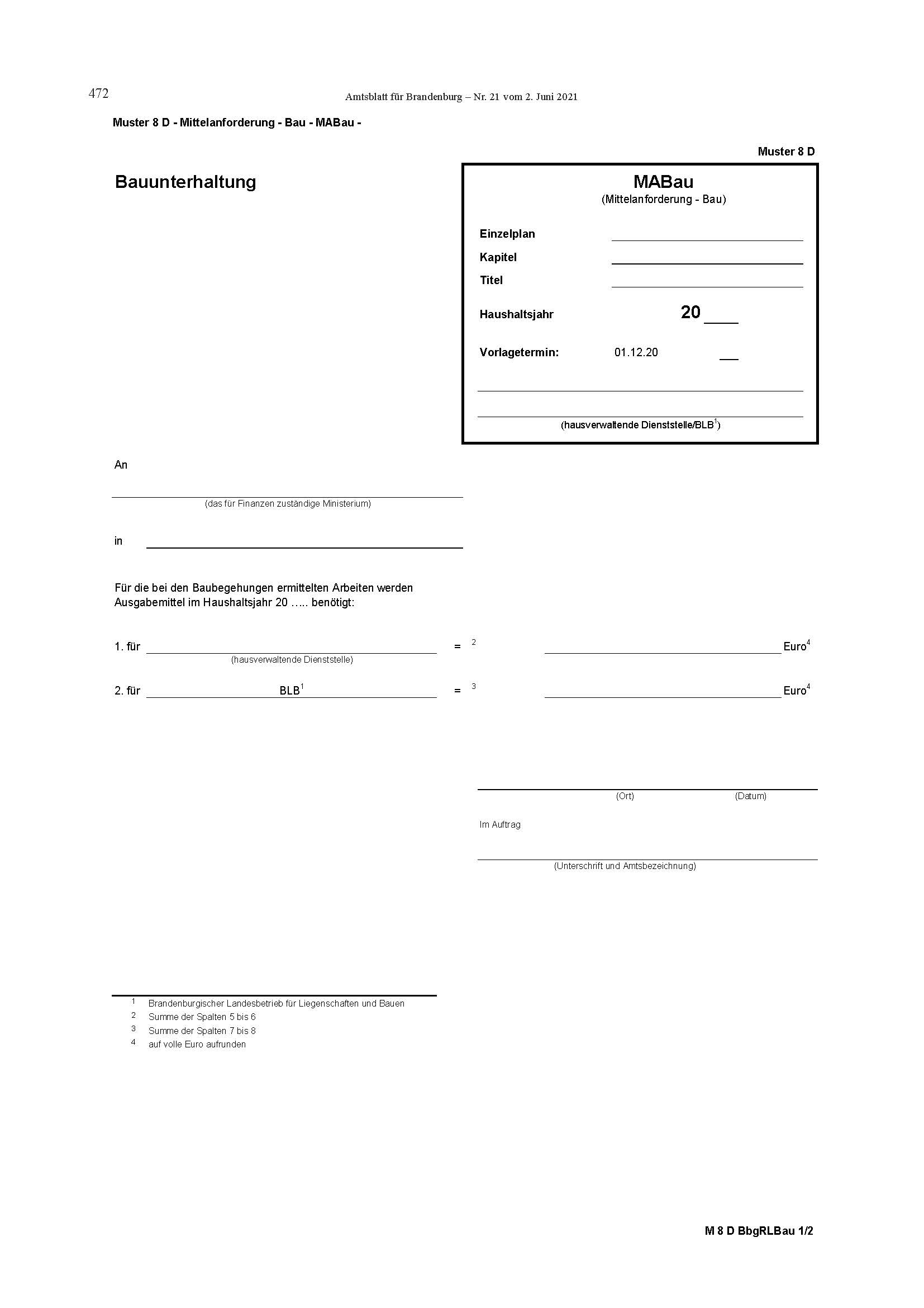 Formular Bauunterhaltung_Muster 8 D 